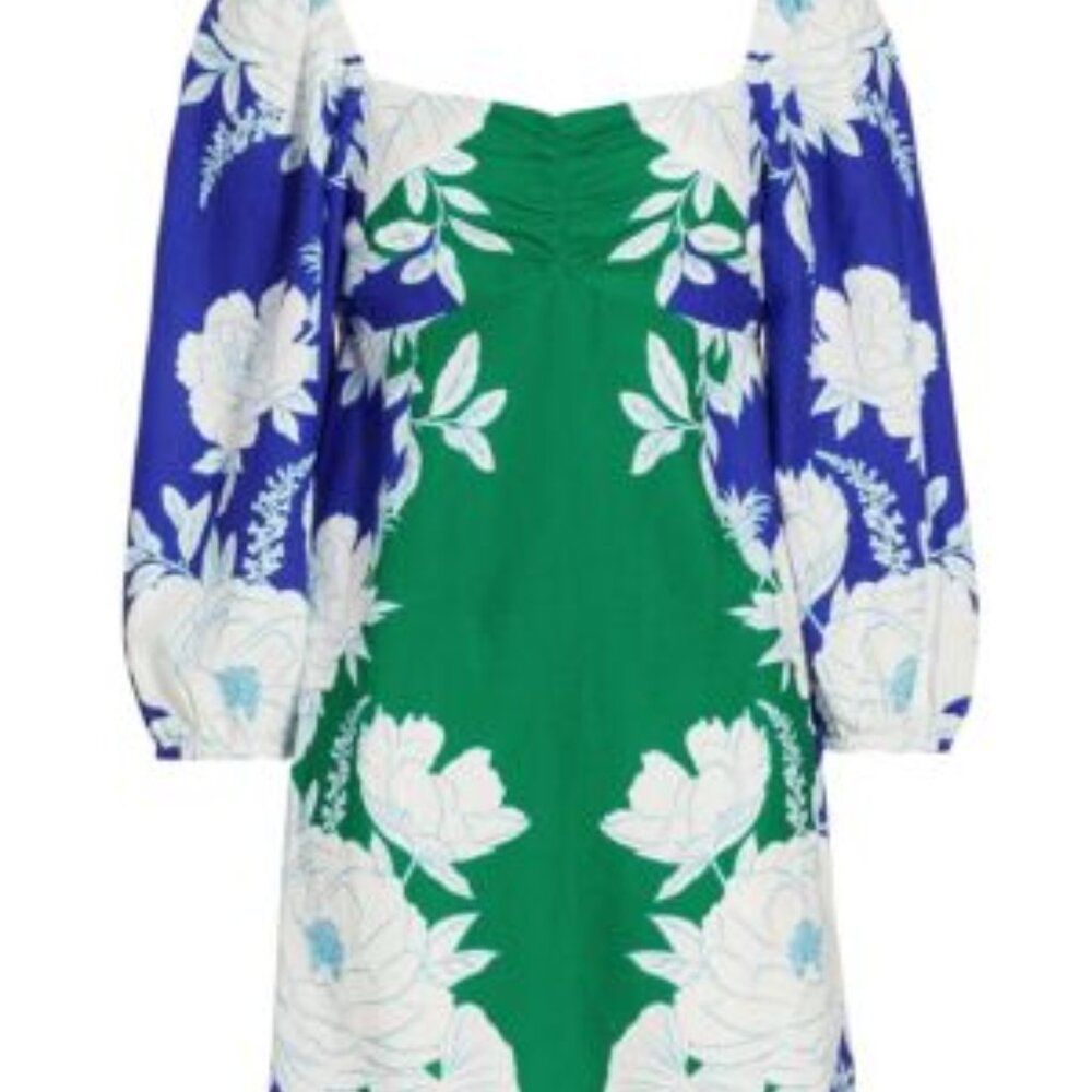 Farmrio Soft Garden Linen-Blend Mini Dress